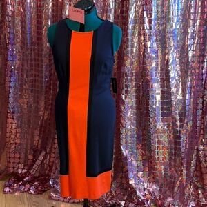 NWT WORTHINGTON sleeveless dress in block colors in size 12